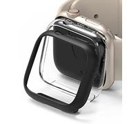 Ringke Slim (2 Pezzi) Compatibile con Cover Apple Watch 9/8 / 7 45mm, Custodia Sottile Rigida PC Antigraffio - Clear & Matte Black