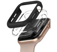 Ringke Slim (2 Pezzi) Compatibile con Cover Apple Watch SE3 / SE2 / SE / 6/5 / 4 40mm, Custodia PC Antigraffio - Clear & Black