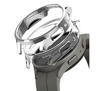 Ringke Slim Compatibile con Cover Samsung Galaxy Watch 5 Pro 45mm (2 Pezzi), Custodia Sottile Rigida PC Antigraffio - Clear & Chrome