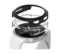 Ringke Slim (2 Pezzi) Compatibile con Cover Samsung Galaxy Watch 8 44mm, Custodia Protezione Calza Perfetto Estetica Anti Graffio Sottile PC Rigida - Clear & Matte Black