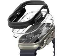 Ringke Slim (2 Pezzi) Compatibile con Cover Apple Watch Ultra 3/2 / 1, Custodia Sottile Rigida PC Anti Graffio - Clear & Matte Black