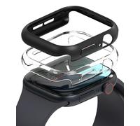 Ringke Slim per Cover Apple Watch 11/10 46mm - Clear & Matte Black | Custodia, 2 pezzi, sottile, leggero, rigida PC