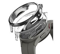 Ringke Slim per Cover Galaxy Watch 5 Pro 45mm - Clear & Dark Chrome | Custodia, 2 pezzi, sottile, leggero, rigida PC