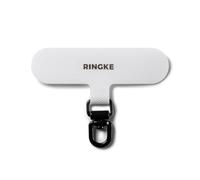 Ringke Spin Holder Link, Linguetta di Fissaggio per Telefono Resistente in Tessuto Oxford con Anello Metallico Girevole a 360 Gradi, Compatibile con Varie Custodie per Telefono - Cotton White