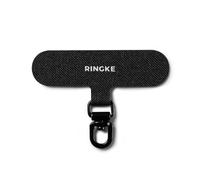 Ringke Spin Holder Link, Linguetta di Fissaggio per Telefono Resistente in Tessuto Oxford con Anello Metallico Girevole a 360 Gradi, Compatibile con Varie Custodie per Telefono - Calm Black
