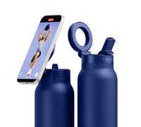 Ringo Pro - Borraccia in acciaio inox con supporto magnetico rotante per smartphone, 710 ml, colore: blu