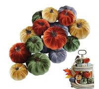 Ringraziamento artificiale Pumpkins Set, Rustic Tabletop Decorative Accents, Realistic Foam Design, Harvest-Themed Aesthetic Decor, Lightweight Reusable, for Autumn Party, Home, Farmhouse, Multicolor