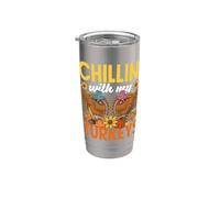 Ringraziamento Chillin With My Turkeys Divertente Ragazzi Bambini Famiglia Bicchiere termico in acciaio inox doppia parete