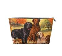 Ringraziamento del cane Golden Retriever del laboratorio Labrador autunnale, Borsa da toilette Borsa per trucco Borsa per cosmetici Borsa da toilette da viaggio portatile
