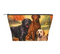 Ringraziamento del cane Golden Retriever del laboratorio Labrador autunnale, Borsa da toilette Borsa per trucco Borsa per cosmetici Borsa da toilette da viaggio portatile