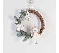 Ringraziamento di Natale Ornamenti di ghirlande in Rattan Decorazione di Una Piccola Bambola Architrave della Porta a Parete Festivo Combattimento di Souvenir Palchi Corona di Angelo Anello