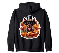 Ringraziamento Doberman Pinscher Cane Proprietario Amante Divertente Turchia Felpa con Cappuccio
