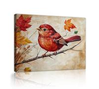Ringraziamento natura morta tela di canapa pittura di arte parete autunno foglie d'acero passeri su un ramo decorazione parete per la camera materna vivente immagini 80x96cm innerframe