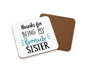 Ringraziamento Per Being My Bonus Sorella Sottobicchiere Divertente Step Ottima