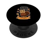 Ringraziamento Turchia Moo Cow Head Funny Fall PopSockets PopGrip Adesivo