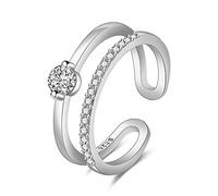 Rings For Women Silver Color Round Crystal Ring Female Party Jewelry Fine Craftsmanship Nice processing