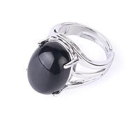 Rings Women, argento intarsiato ovale naturale naturale naturale onice onice regolabile ad anello di coda a coda di coda ad anello gioiello articolare per le donne femmine femminile Regalo di San