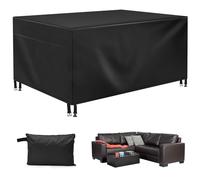 Rinhtma Copertura Tavolo Esterno Impermeabile,Copertura Mobili da Giardino,Impermeabile Antivento Anti UV 420D Panno Oxford Copertura Tavolo Esterno,Adatto per Mobili da Giardino(270 * 180 * 89)