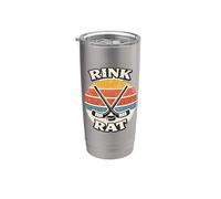 Rink Rat - Bastoni da hockey su ghiaccio vintage e disco Bicchiere termico in acciaio inox doppia parete