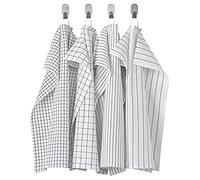 RINNIG 4 strofinacci da cucina, bianco/grigio scuro 45x60 cm
