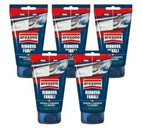 RINNOVA FANALI 150 gr Lucida fari auto, pasta lucidatura fanali opacizzati e plastica, prodotto rinnova fari auto, facile da usare, pasta bianca, migliora visibilità di notte - KIT PROMOZIONE 5 PEZZI