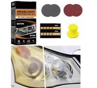 Rinnova Fari Auto Kit di Riparazione Fari per Ripristino Fanali Kit Lucida Fari per Riparazione di Ingiallimento/Graffi/Sfocatura/Crepe per Auto o Moto, Kit rinnova fari Auto Completo (1 Set)