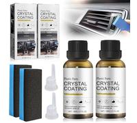 Rinnova Plastiche Auto 2 Pezzi, Rimuovi Graffi con Spugna, Crystal Coating, Ravviva e Protegge Superfici in Plastica