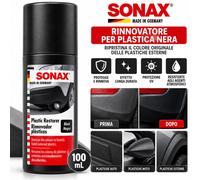 Sonax Rinnovatore plastiche Nero – ravviva e ripristina il colore – 100 ml – Esterni – applicatore