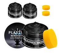 Rinnova Plastiche Auto3x100ml Pasta Restauratrice Per Plastiche Nere Auto E Moto, Trattamento Interni E Asciugatura Rapida, Ravivante Anti-UV E Anti-Graffio, Rinnova PlasticheAuto Per Paraurti