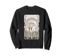 Rinnovamento Primaverile Art Nouveau Crocus Flower Moon Donna Felpa