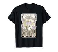 Rinnovamento Primaverile Art Nouveau Crocus Flower Moon Donna Maglietta