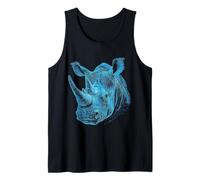 Rinoceronte Animale Motivo Occhi Blu Opera d'Arte Rin Canotta