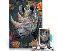 Rinoceronte animale Puzzle da 2000 pezzi per adulti Giocattoli che creano dipendenza e sfidano l'intelligenza del cervello Adatto per la decorazione del desktop 70x100cm
