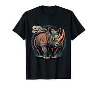 Rinoceronte Che Indossa Occhiali da Sole Grafica Animale Arte Rinoceronte Maglietta