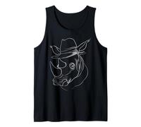 Rinoceronte con Cappello da Cowboy Wild West Animal Outline Canotta