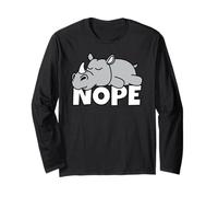 Rinoceronte Pigro Nope Not Today Safari Pigrizia Maglia a Manica