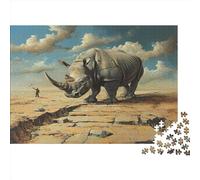 Rinoceronte Puzzle Impossible 1000Pcs Parched Land Decorazione Per La Casa. Giochi Rilassamento E Intelligence Per Adulti E Ragazzi Da 14 Anni 1000pcs (75x50cm)