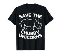 Rinoceronte Salva Gli Unicorni Paffuti Maglietta