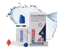 Rinoway® Kit Irrigazione Nasale Bimodale Sali Isotonici 0,9% 15 Bustine | Sali Isotonici 0,9% - Doccia Riutilizzabile - Tre Modalità d'Uso - Dispositivo Medico Classe 1 - Envicon® Medical