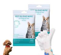 Rinse-Free Dog Shampoo Mitts, Hypoallergenic Pet Bath Wipes, Cat Wipes Cleaning Fur and Butt, 6 Packs, Easy Wipe Paws and Body, Washing Gloves for Pets Grooming & Travel (2PCs)
