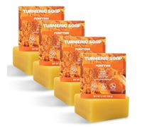 Rinse Robust - Sapone alla curcuma per viso e corpo, sapone naturale artigianale con curcuma biologica, burro di karité e vitamina C, delicato per tutti i tipi di pelle, saponi per pulizia profonda