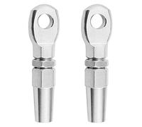 Rinteea 2Pcs Marine Grade 316 Acciaio Swageless Eye Terminal Wire Cable Rope DIY Montaggio Rigging Hardware Balaustra Kit