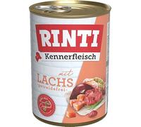 RINTI - Carne d'intenditore | Alimento umido con 70% di carne per cani adulti - Cibo completo senza cereali in scatola senza soia, coloranti e conservanti | 12 x 400 g di salmone