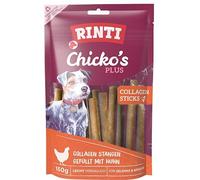 RINTI - Chicko's Plus Collage Sticks | Snack di filetto di petto di pollo fresco e collagene di manzo per cani adulti. Spuntino per cani senza soia e farina di carne in sacchetto fresco | 9 x 150 g