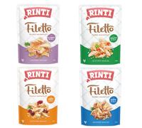 RINTI Filetto in Gelatina Buste Pacco misto 8 x 100 g - Mix: Pollo con Prosciutto, Pollo con Cuore, Pollo con Verdure, Pollo con Anatra