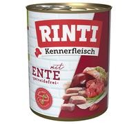 RINTI Kennerfleisch 24 x 800 g Alimento umido per cani - Cuori di Anatra