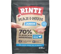 RINTI - Max-i-Mum Junior | cibo secco per cuccioli e giovani cani con 70% di carne e frattaglie. Alimento completo senza cereali con aumento del contenuto di proteine e grassi | 7 x 1 kg di pollo