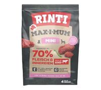 RINTI - Max-i-Mum Mini | Mangime secco per cani piccoli adulti con 70% di carne e frattaglie. Alimento completo senza cereali con rapporto proteine/grasso equilibrato | 2 x 4 kg di manzo