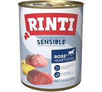 RINTI Sensible 12 x 800 g umido per cane - Cavallo, Fegato di Pollo & Patate - NUOVO!