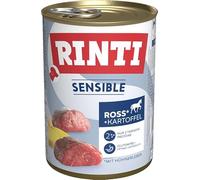 RINTI - Sensible | Cibo umido per cani adulti sensibili con pezzi di carne naturali. Alimento completo senza cereali in scatola senza additivi | 6 x 400 g Ross, fegato di pollo + patate